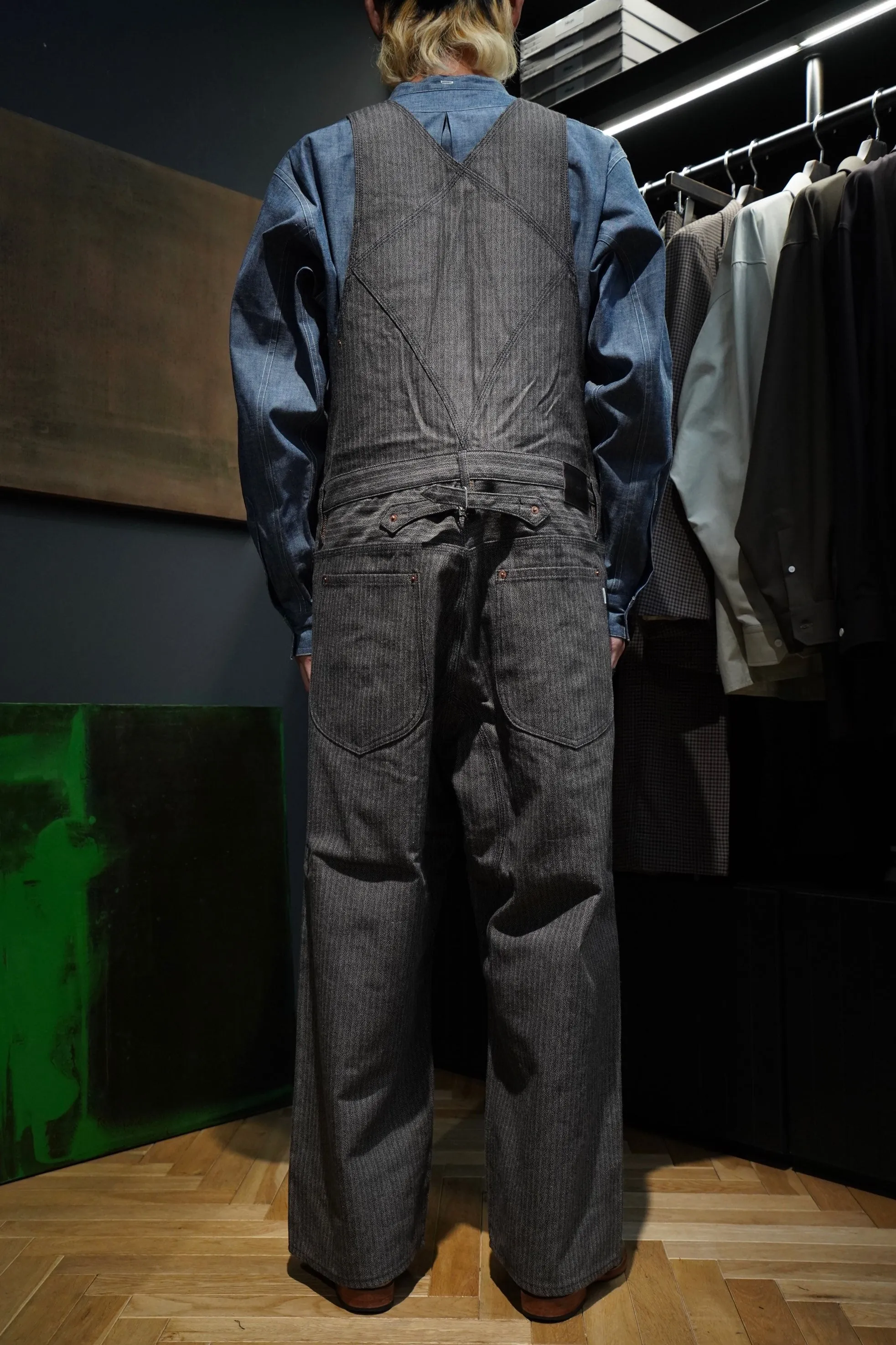 SUGARHILL HERRINGBONE OVERALL (GRAY HERRINGBONE)