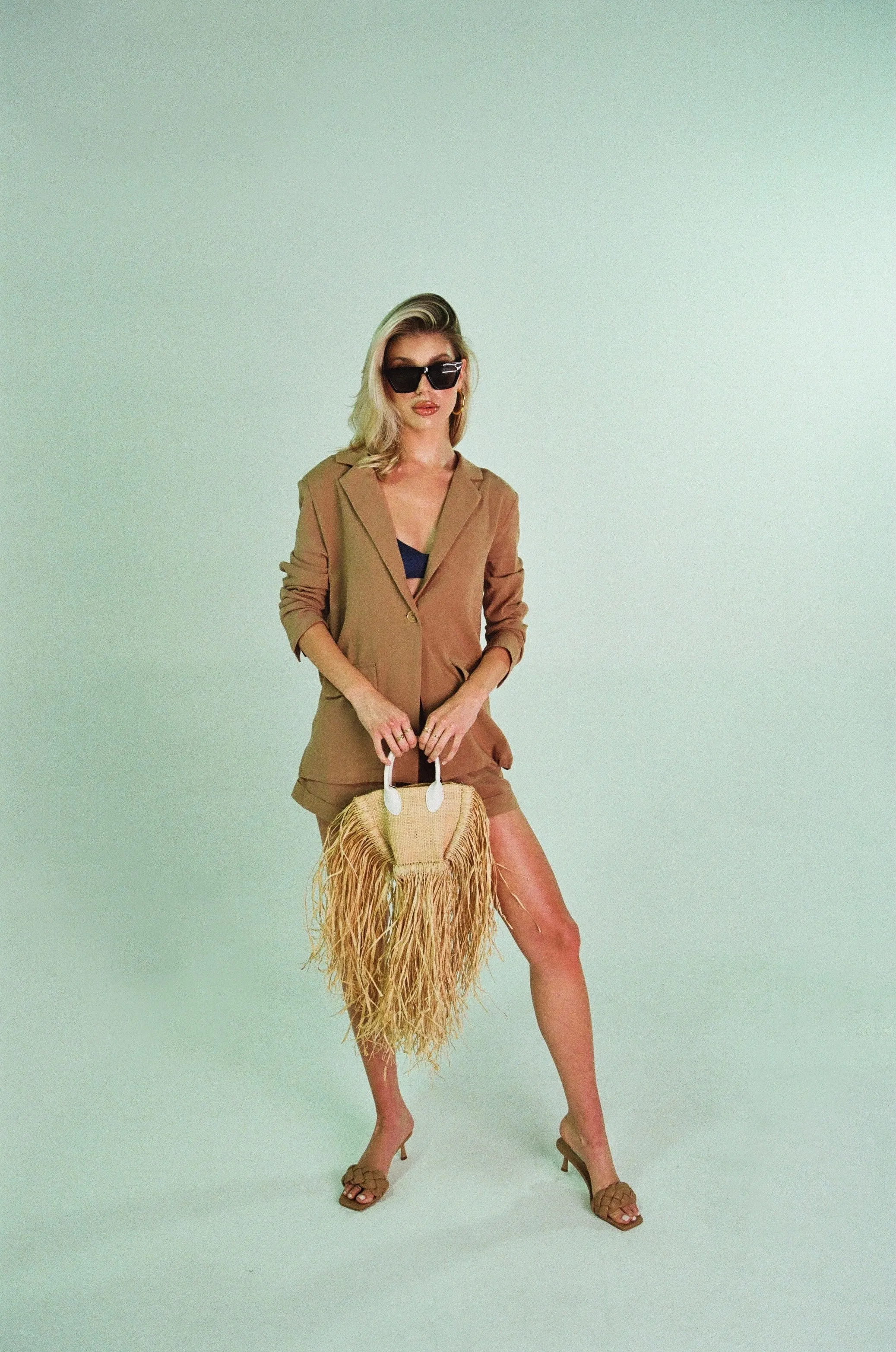 SUNDOWN LINEN BLAZER AND SHORTS SET