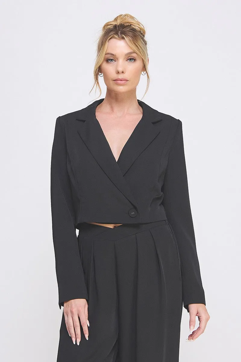 Twill Cropped Blazer