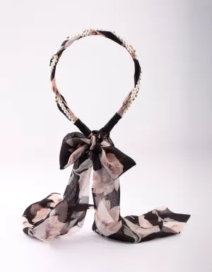 Twisted Diamante & Pearl Alice Band