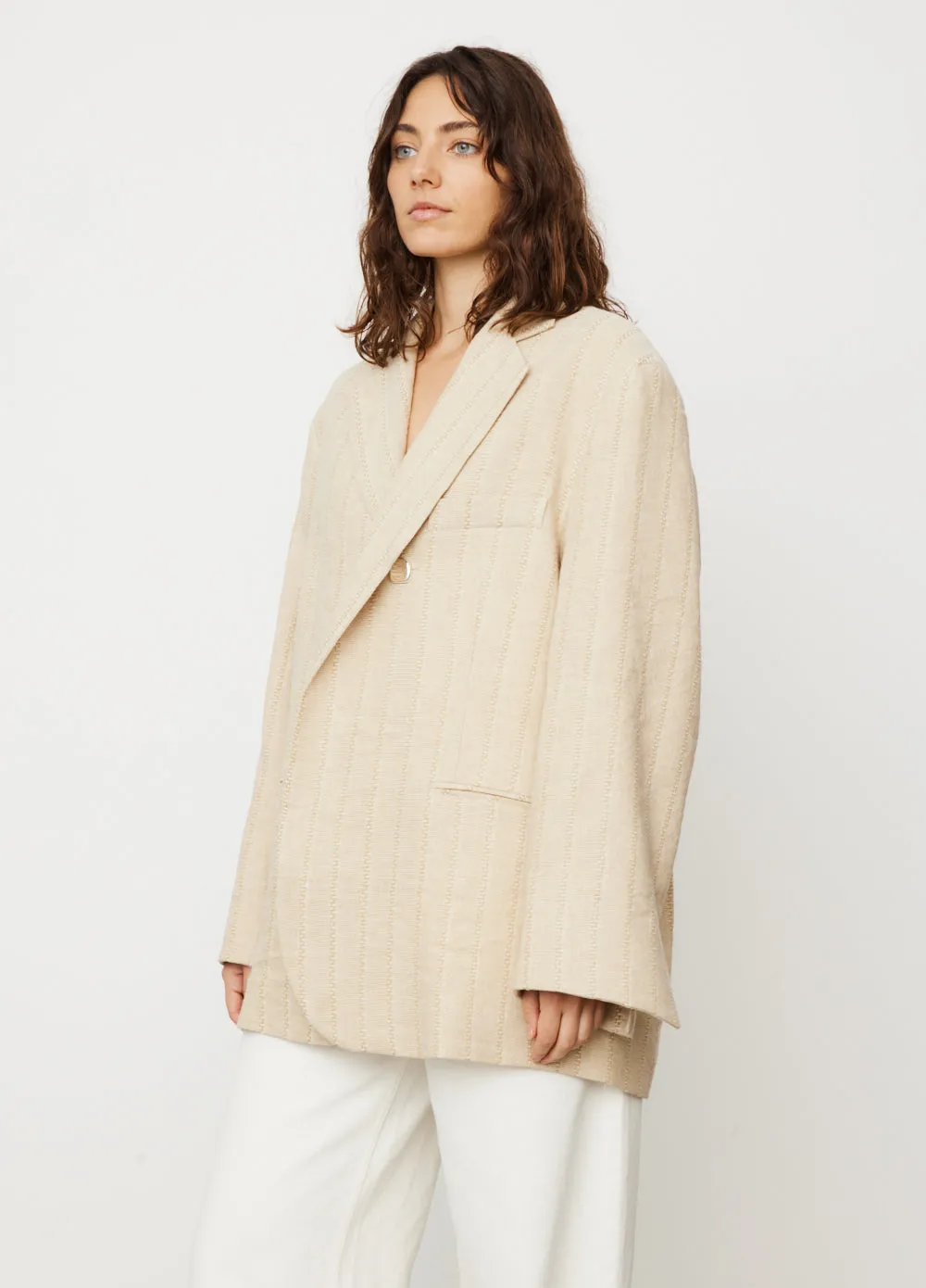Uneven Overlap Blazer