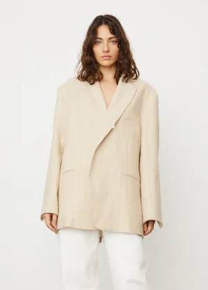 Uneven Overlap Blazer