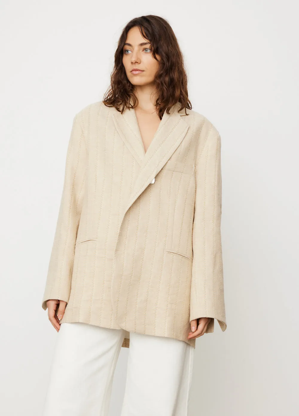 Uneven Overlap Blazer