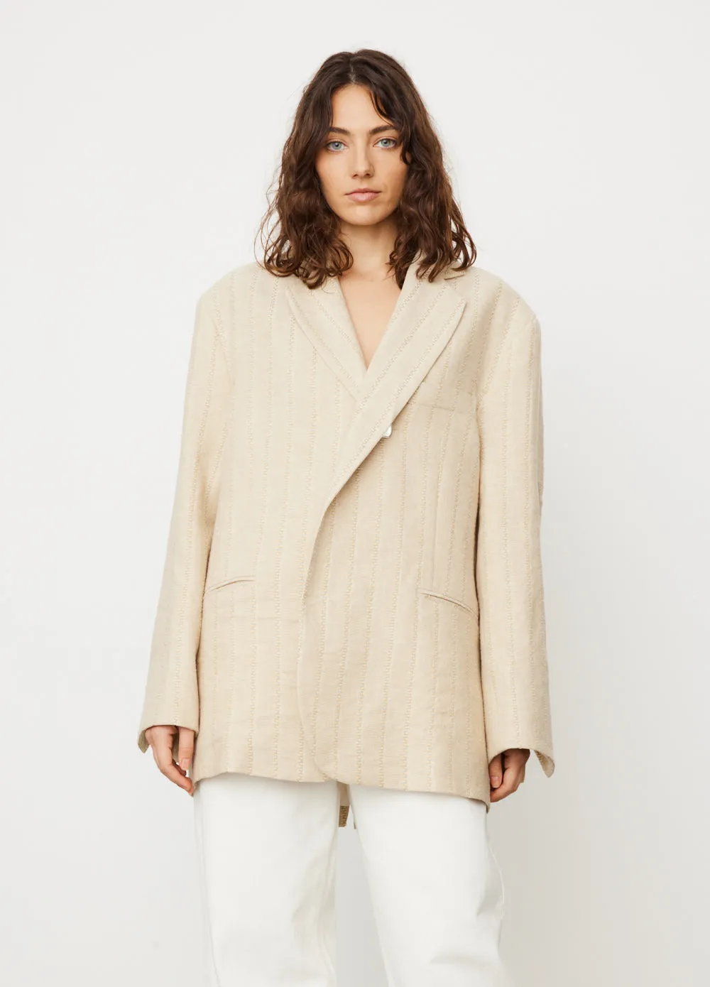 Uneven Overlap Blazer