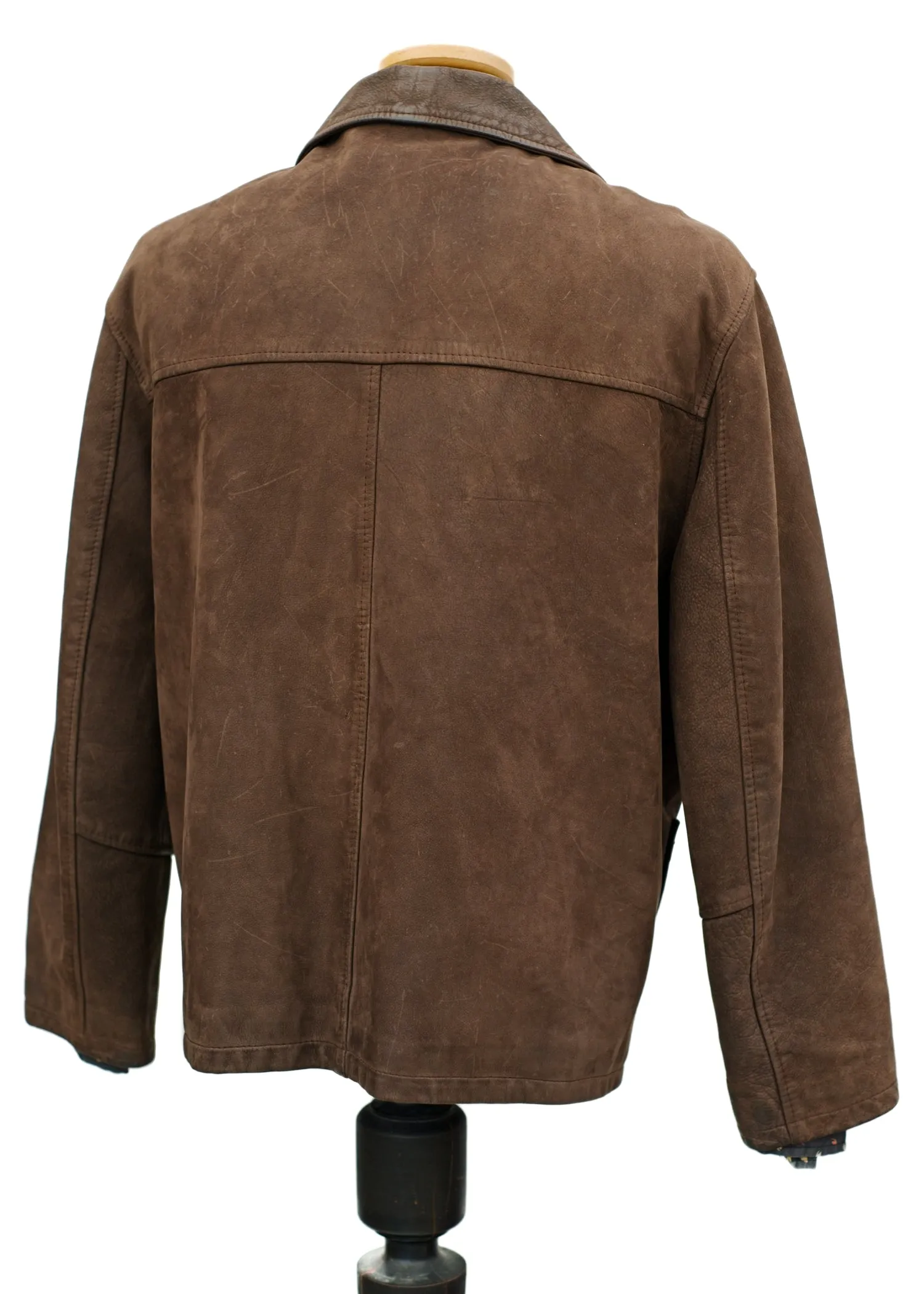 Vintage 60s Brown Suede Leather Box Jacket • 44" - 46"