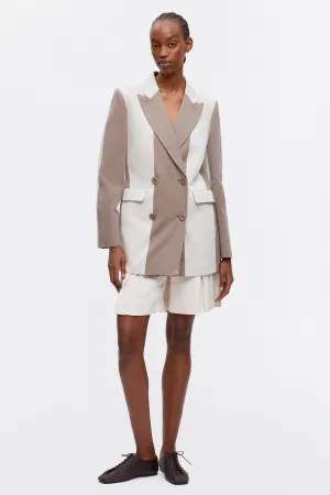 Women's Linen Station Blazer in Birch/Brindle Stripe