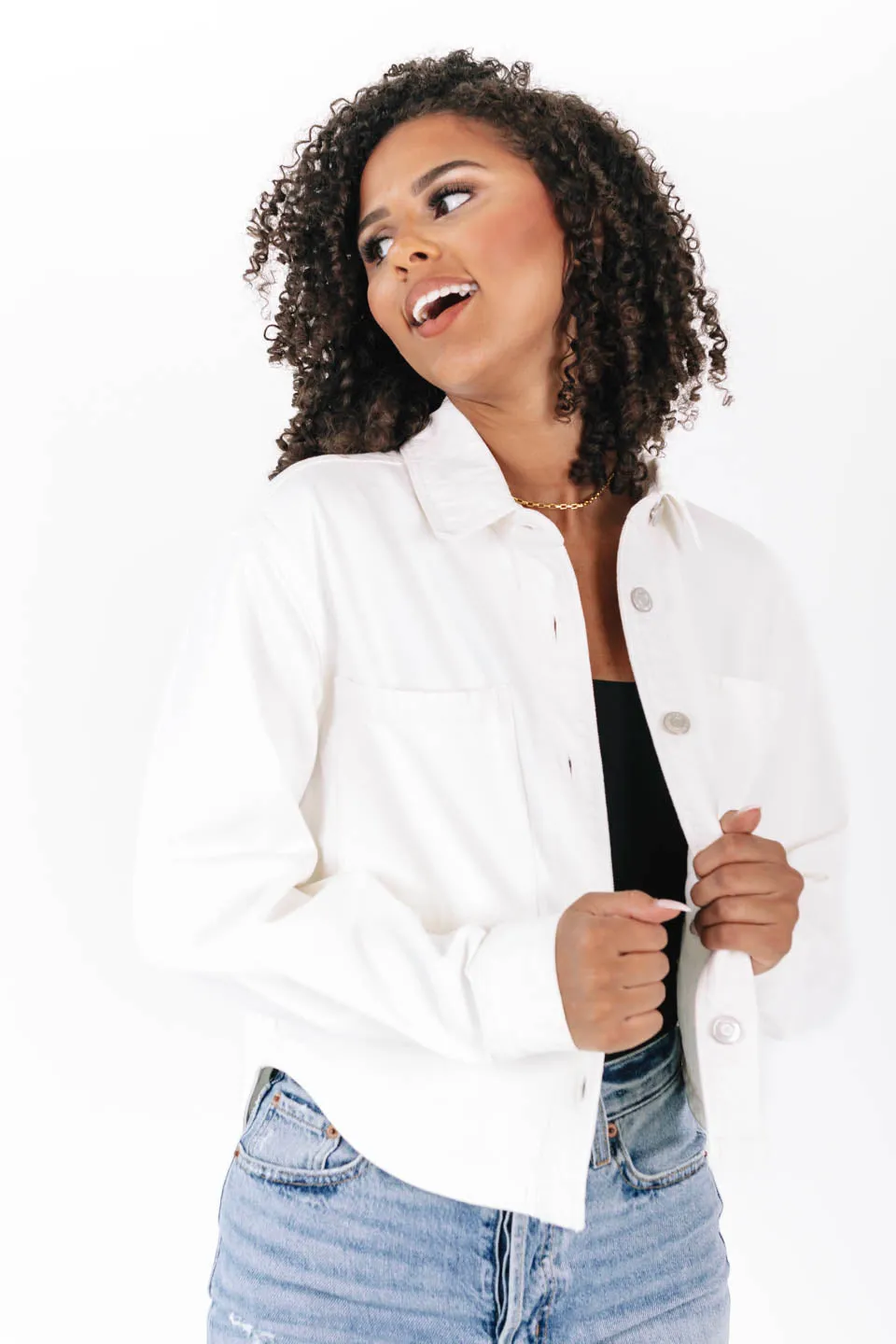 Z Supply All Day Cropped Denim Jacket - Bone